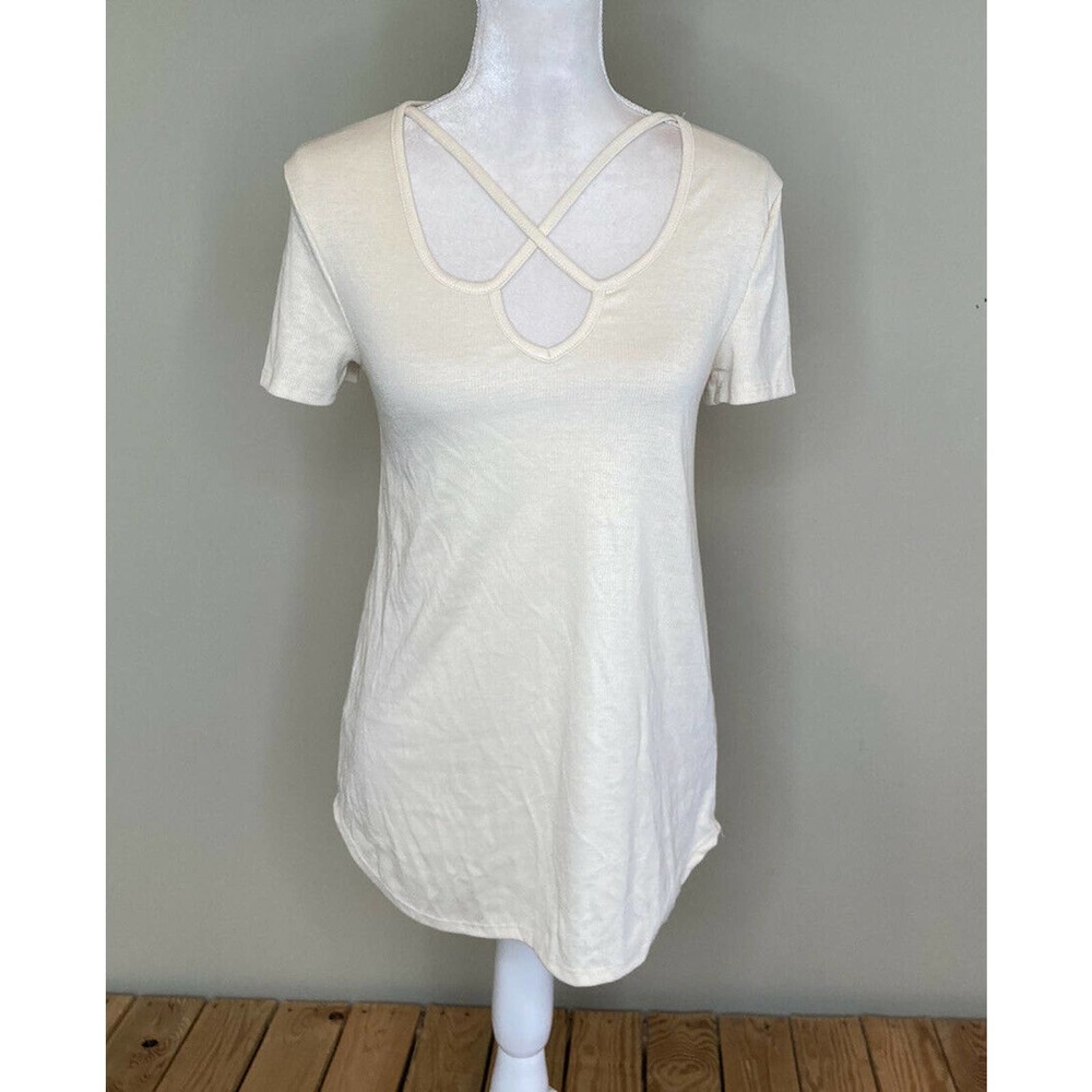 NWT EMBERLEY Ribbed Crisscross Front Blouse XS